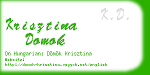 krisztina domok business card